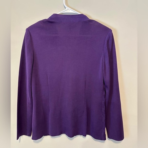 MING WANG Women's Cardigan Sweater Purple Size XS - Picture 4 of 10